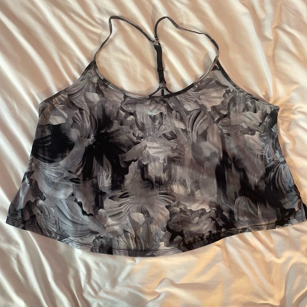 Nike Women's Black and Gray Cropped Camisole